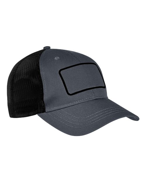 Big Accessories BA656T Patch Trucker Cap - Charcoal  Black  Black