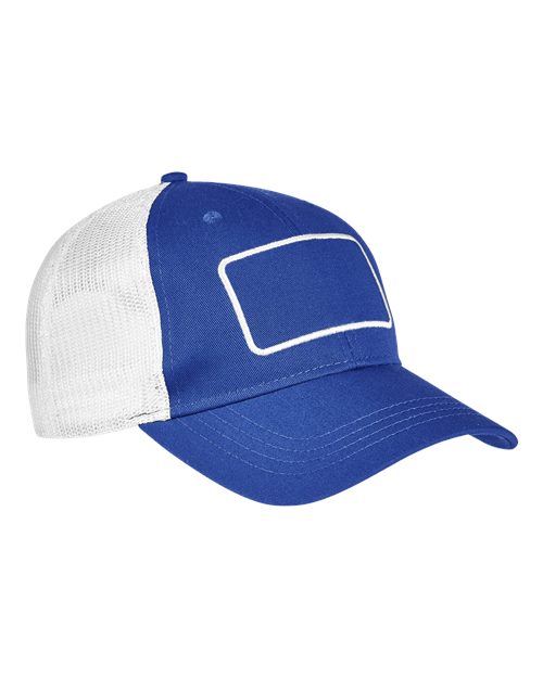 Big Accessories BA656T Patch Trucker Cap - Royal  White  White