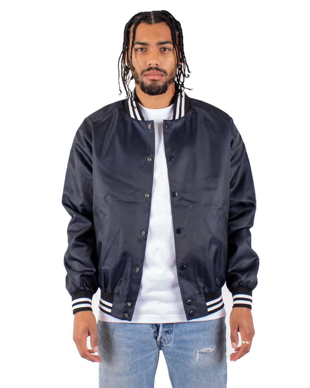 Shaka Wear SHVBJ Varsity Bomber Jacket - Navy