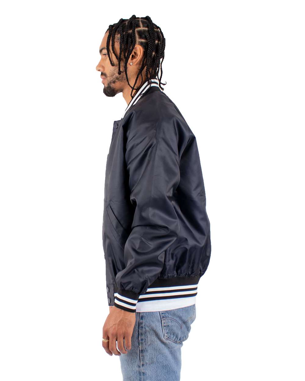 Shaka Wear SHVBJ Varsity Bomber Jacket - Navy