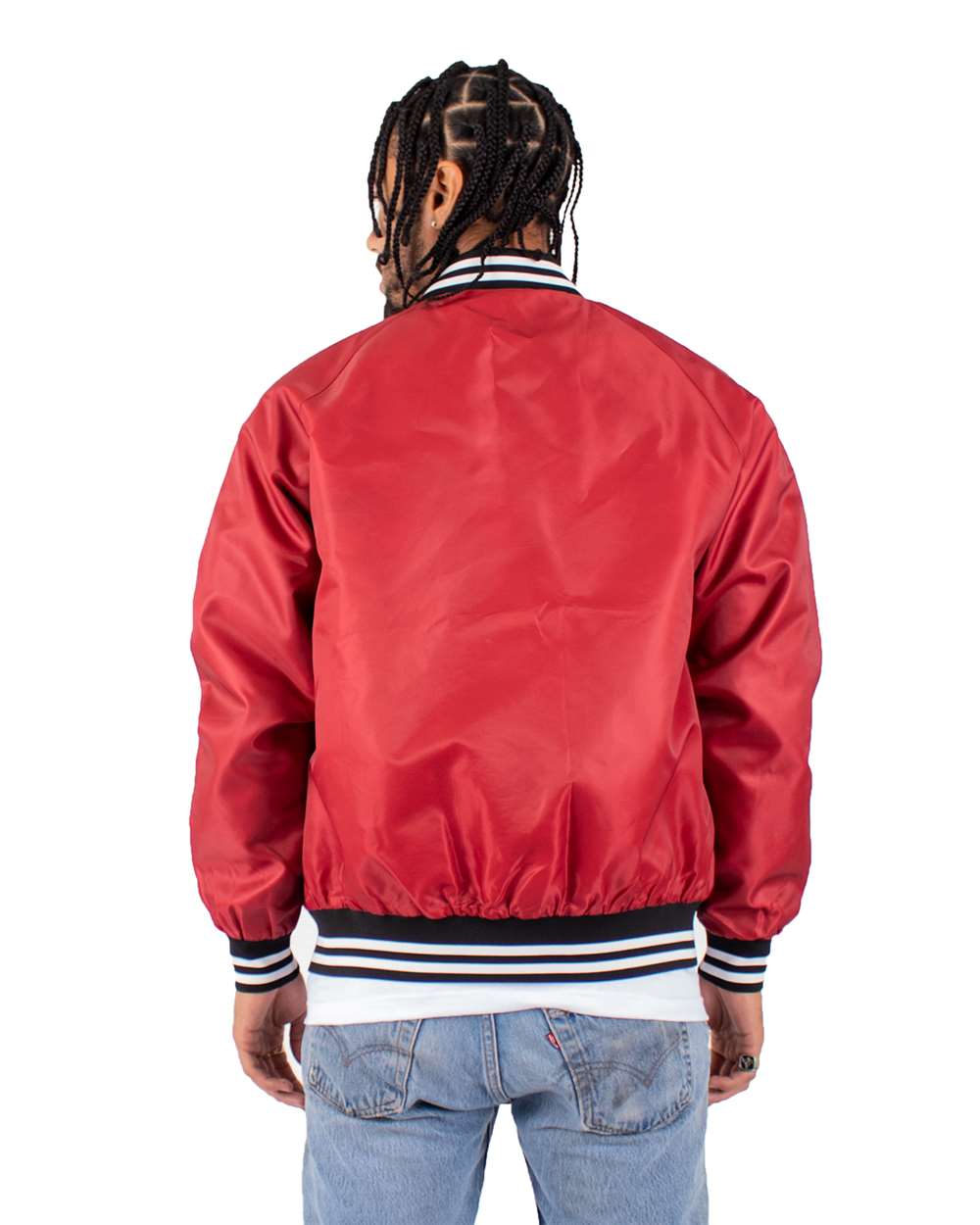 Shaka Wear SHVBJ Varsity Bomber Jacket - Red