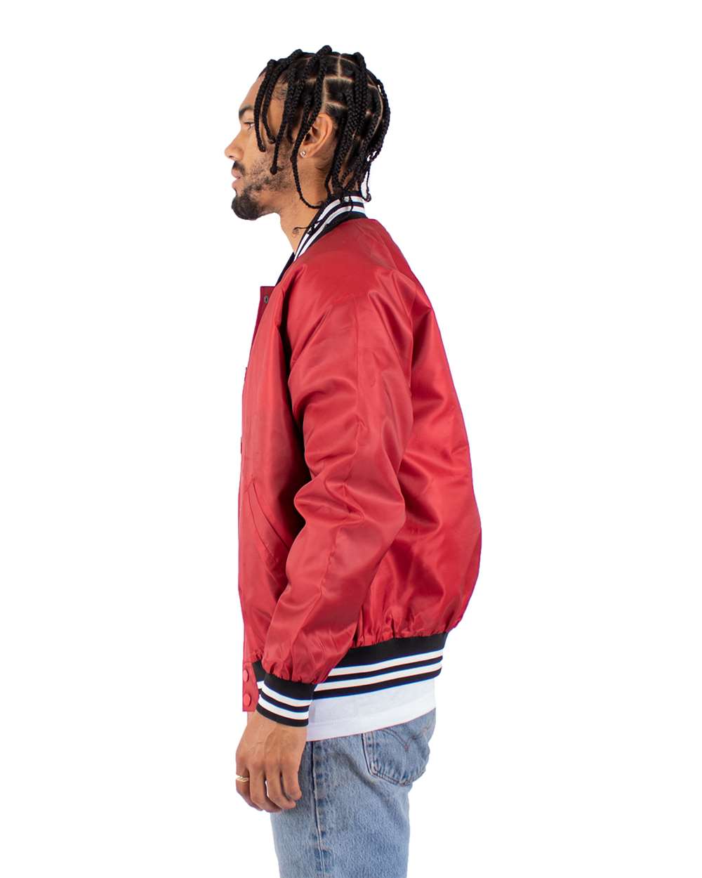 Shaka Wear SHVBJ Varsity Bomber Jacket - Red