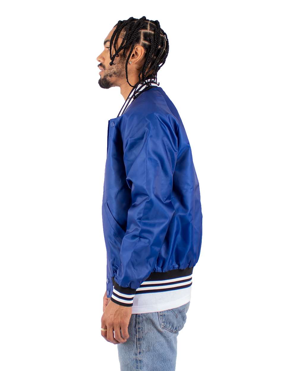 Shaka Wear SHVBJ Varsity Bomber Jacket - Royal