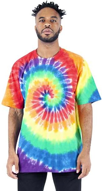 Shaka Wear SHTDSS Unisex Heavyweight Tie-Dye T-Shirt - Classic Rainbow