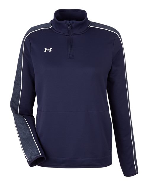 Under Armour 1383274 Women's Command Quarter-Zip 2.0 Pullover - Midnight Navy  White