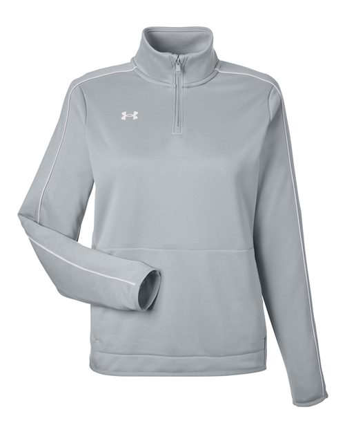 Under Armour 1383274 Women's Command Quarter-Zip 2.0 Pullover - Mod Grey  White