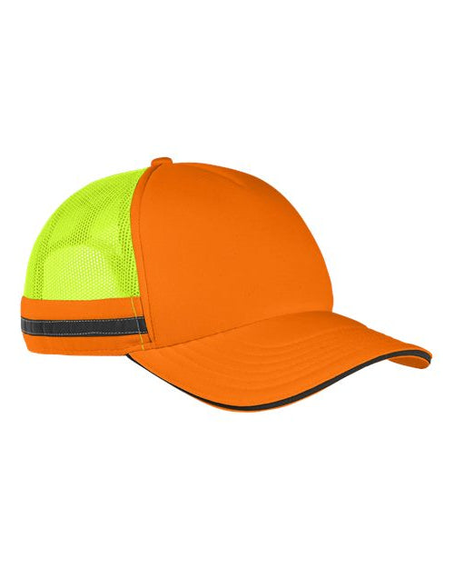 Big Accessories BA661 Safety Trucker Cap - Neon Orange  Neon Yellow