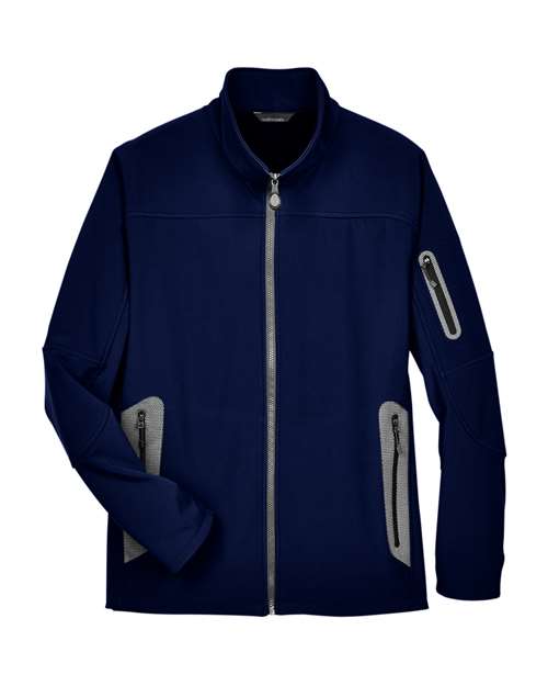 North End 88138 Men's Three Layer Fleece Bonded Shell Technical Jacket - Classic Navy