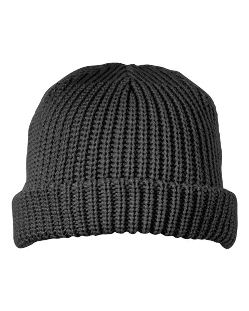 Big Accessories BA698 Dock Cuffed Beanie - Black