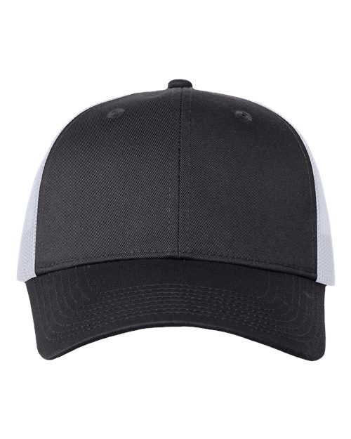 Valucap VC400 Mesh-Back Twill Trucker Cap - Charcoal White - front