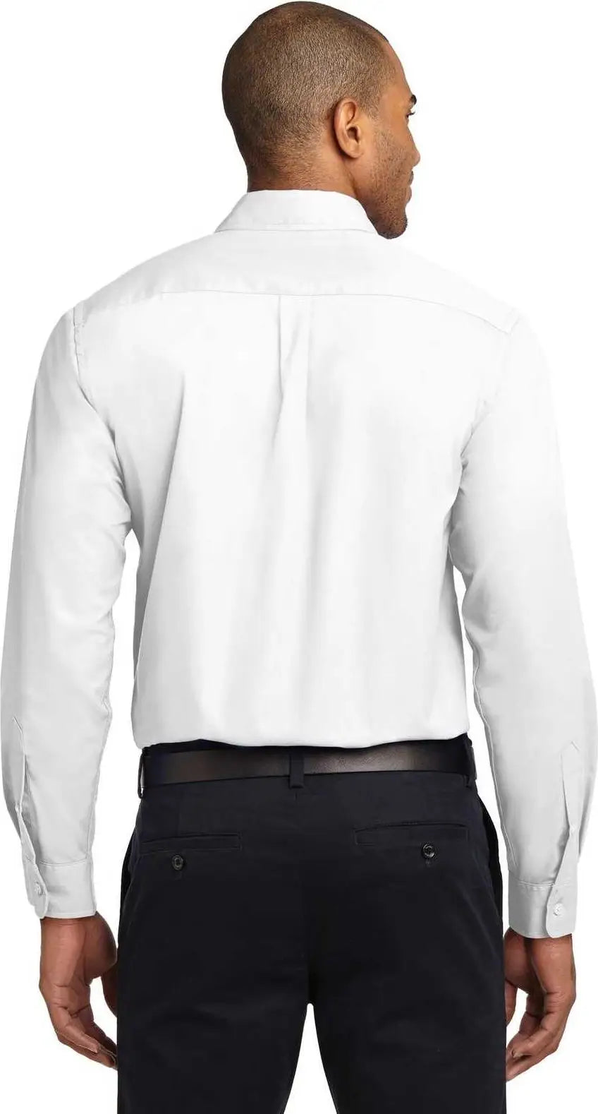 Port Authority S608es Extended Size Long Sleeve Easy Care Shirt - White Light Stone