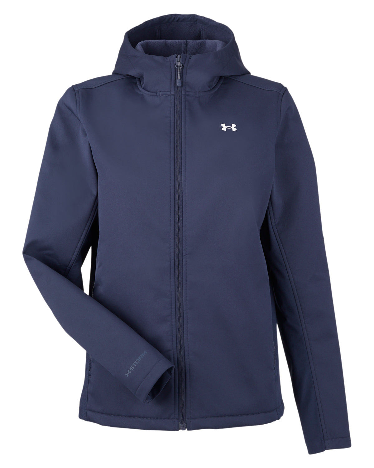 Under Armour 1371595 Women's ColdGear® Infared Shield 2.0 Hooded Jacket - Midnight Navy  White