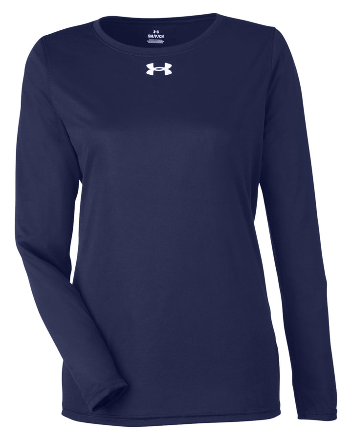 Under Armour 1376852 Women's Team Tech™ Long Sleeve T-Shirt - Midnight Navy  White