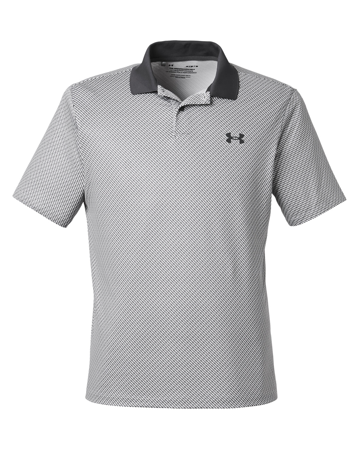Under Armour 1377377 3.0 Printed Performance Polo - White  Halo Grey