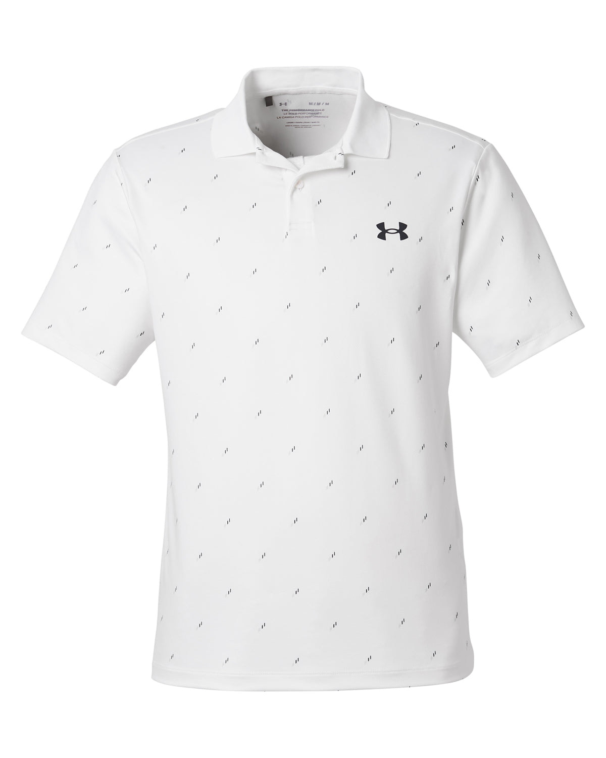 Under Armour 1377377 3.0 Printed Performance Polo - White  Black
