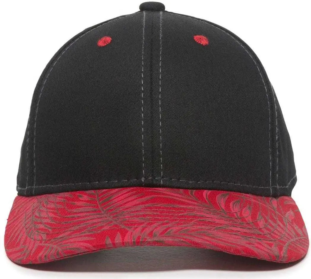 Oc Sports Flr-100 Adjustable Cap - Black Red Tropical - 6 7/8’’ - 7 1/2’’