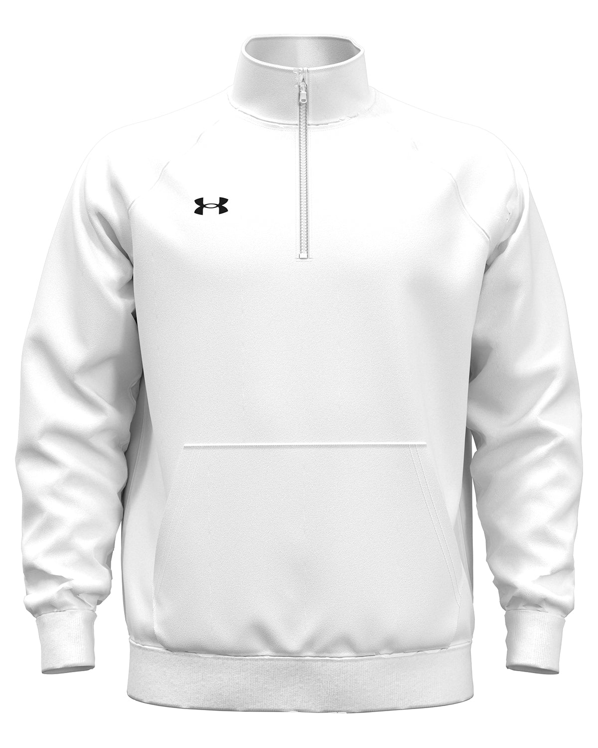 Under Armour 1386016 Rival Fleece Quarter-Zip Pullover - White  Black