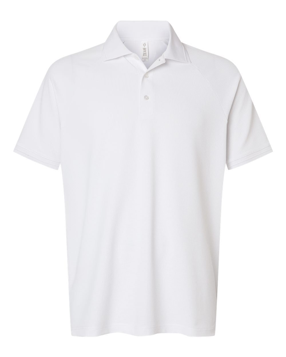 Team 365 TT130 Men's Topspin Stretch Grid Textured Polo - White