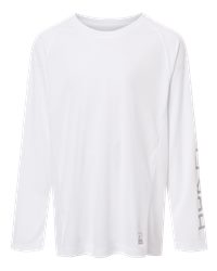 HUK H712L004 Youth Pursuit Long Sleeve T-Shirt - White - front
