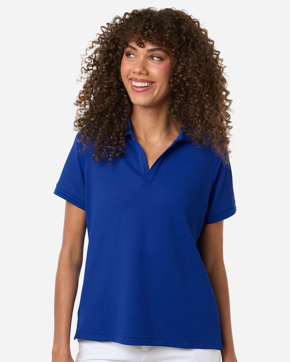 Team 365 TT130W Women's Topspin Stretch Grid Textured Polo - Sport Royal (view 2)