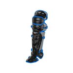 Mizuno 380408 Samurai Adult Baseball Shin Guards 16.5" - Black-Royal Blue