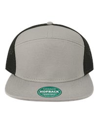 LEGACY H7FB Hopback Seven-Panel Trucker Cap - Light Grey/Black - front