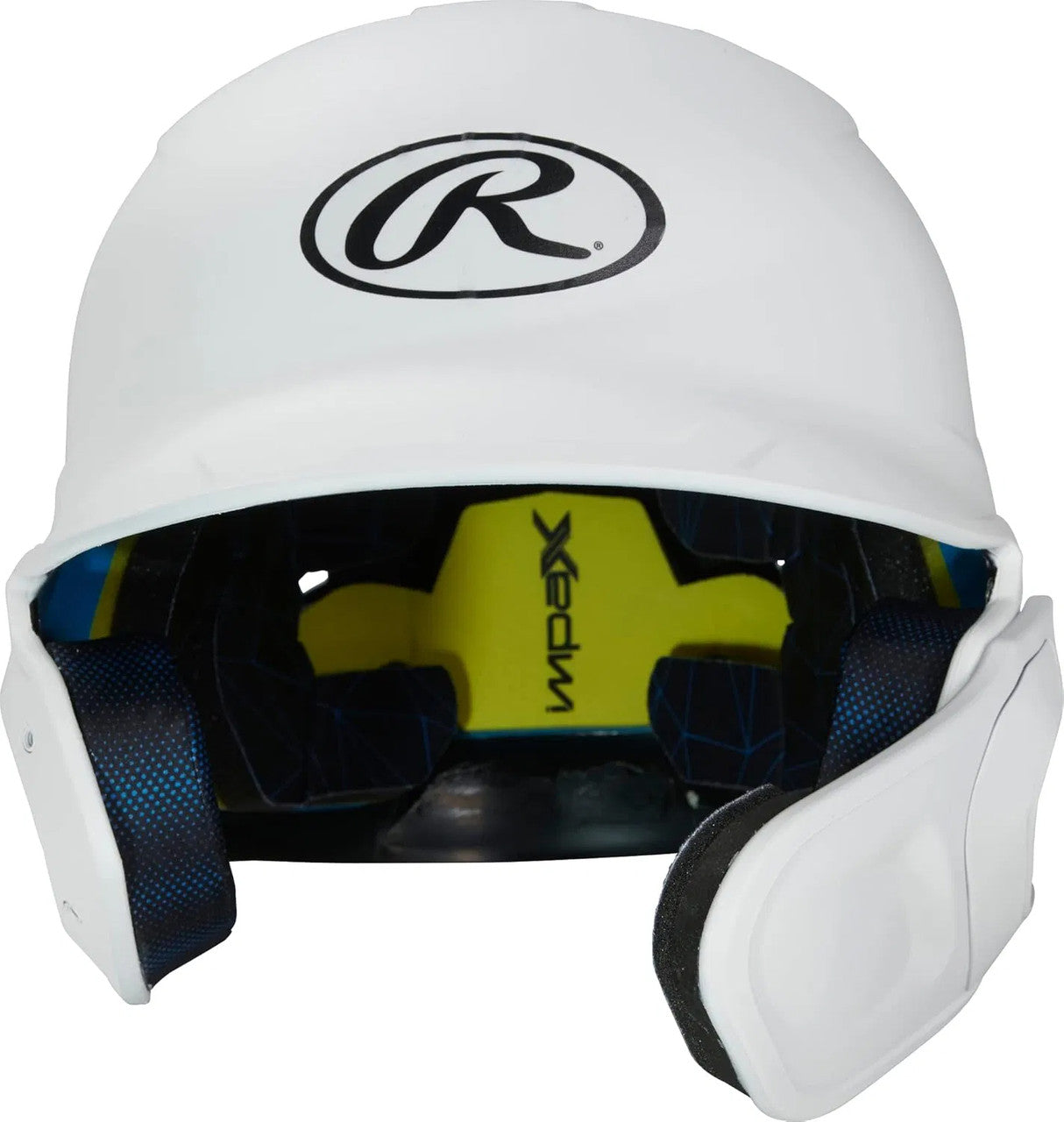 Rawlings Mach Matte Color Batting Helmet with Adjustable Jaw Guard - White  - HIT a Double - 1