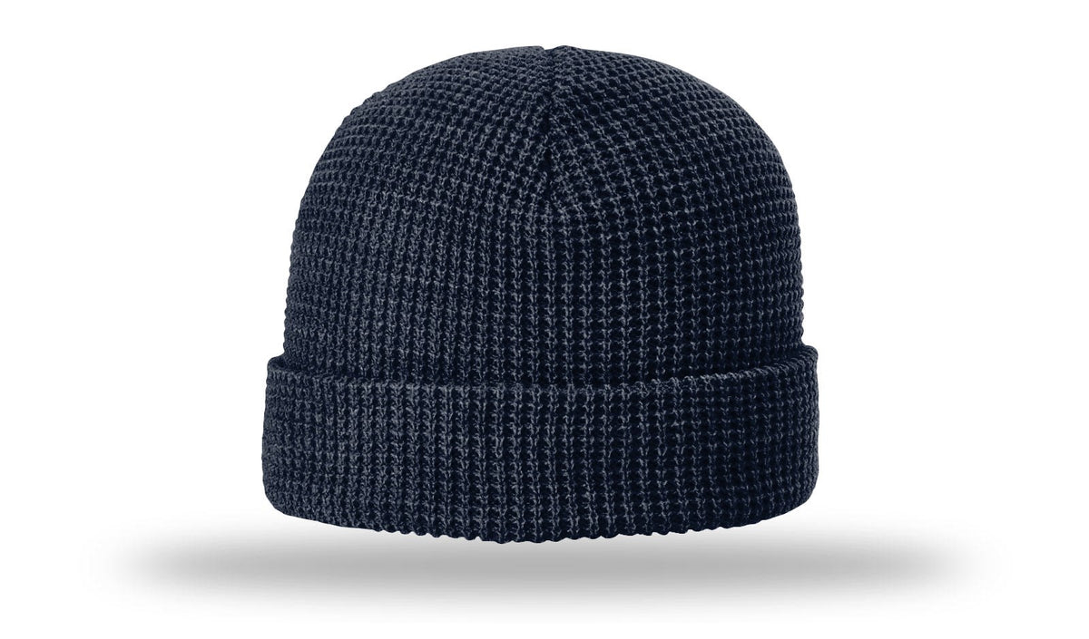 Richardson 146 Waffle Knit Beanie with Cuff - Navy - side view