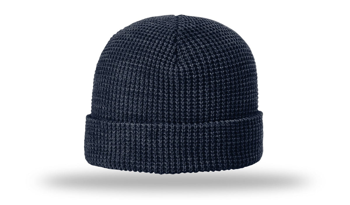 Richardson 146 Waffle Knit Beanie with Cuff - Navy - opposite side view