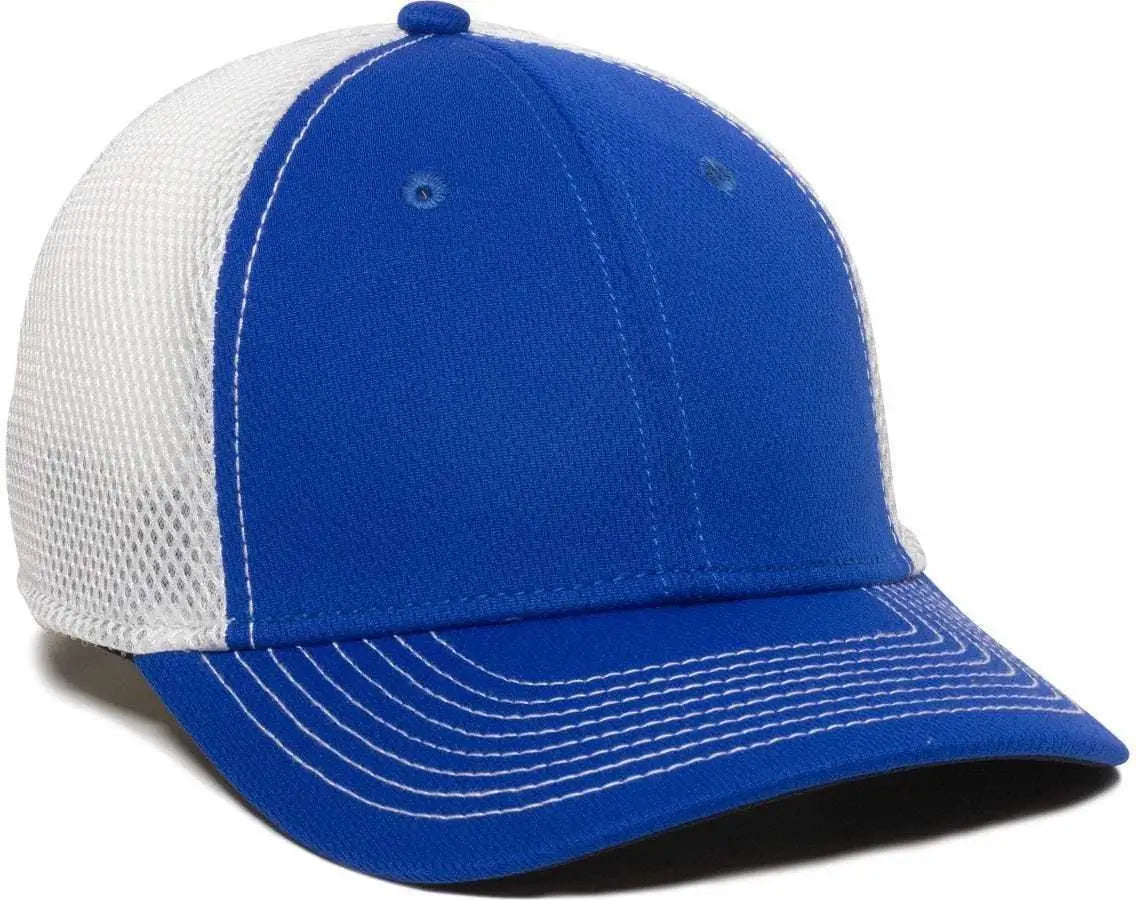 Oc Sports Mws1125 Proflex Fit Sandwich Mesh Ball Cap - Royal White - 6 3/4’’ - 7 1/8’’