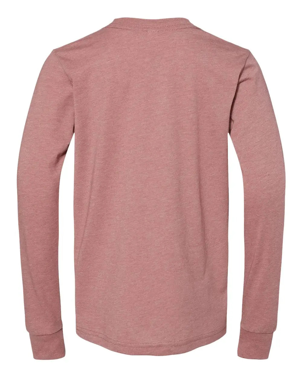 Bella + Canvas 3501ycvc Youth Heather Cvc Long Sleeve Tee - Mauve - Pink / s
