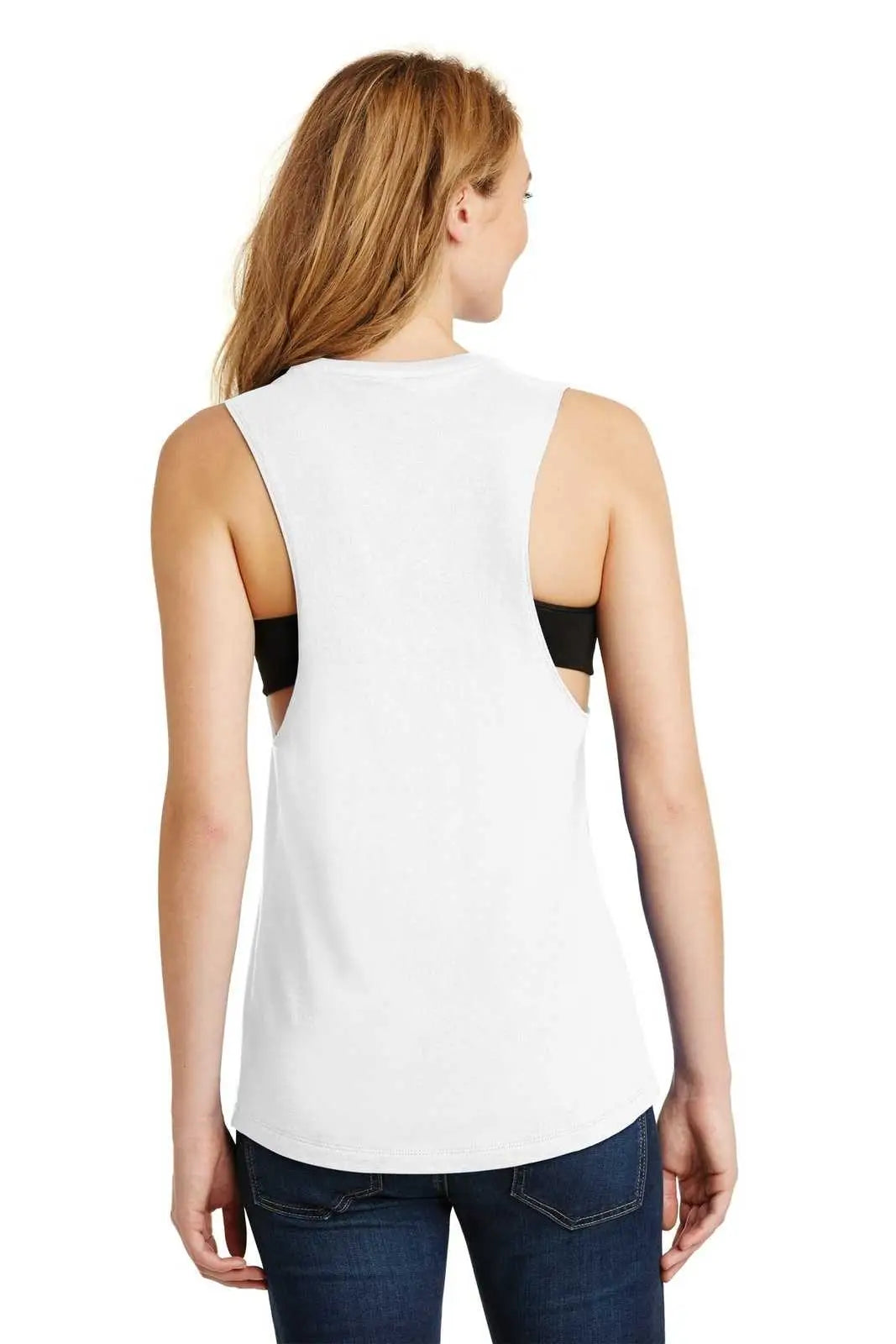 District Dt6301 Women’s Fitted V.i.t. Festival Tank - White