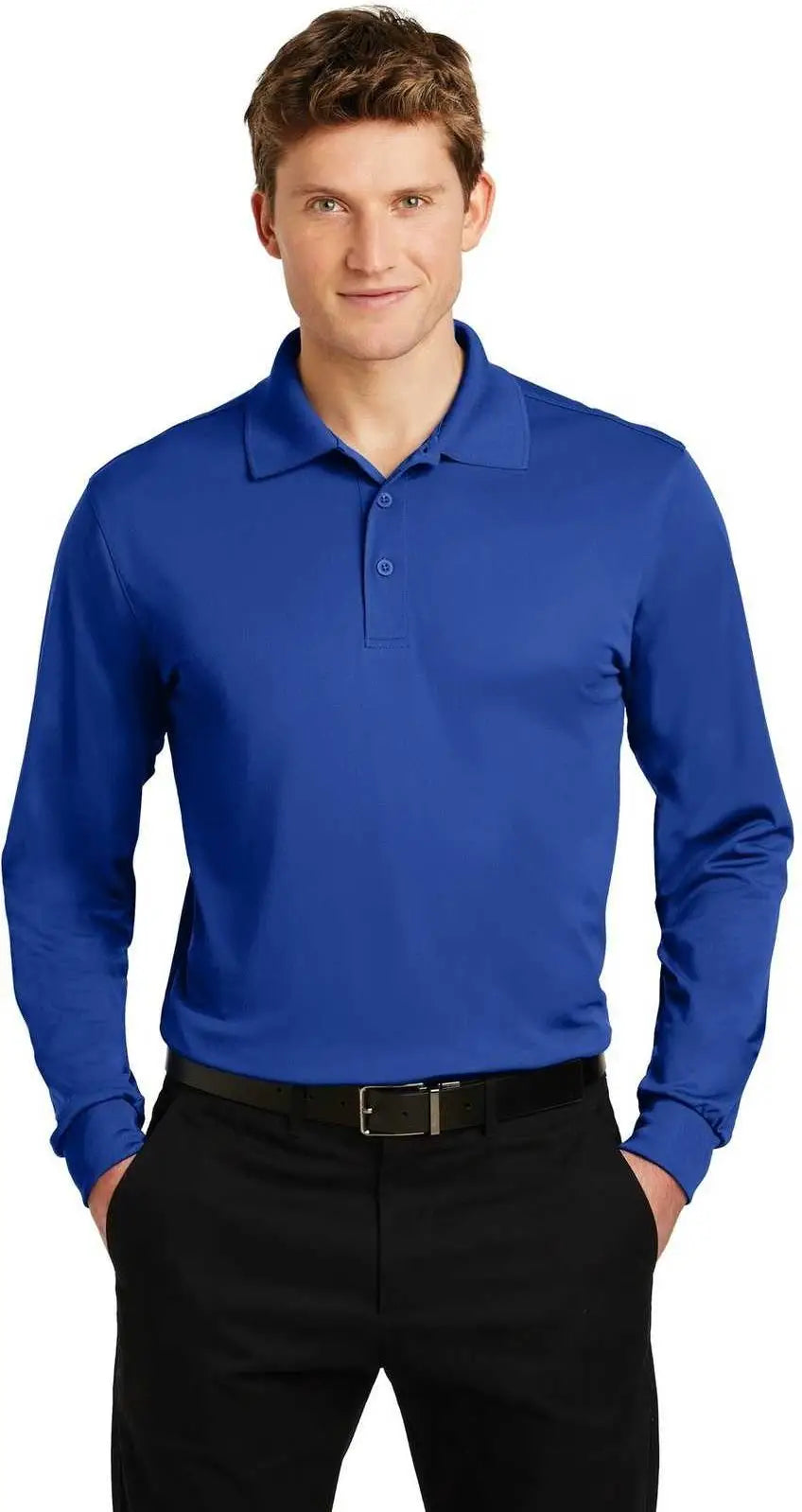 Sport-tek St657 Long Sleeve Micropique Sport-wick Polo - True Royal