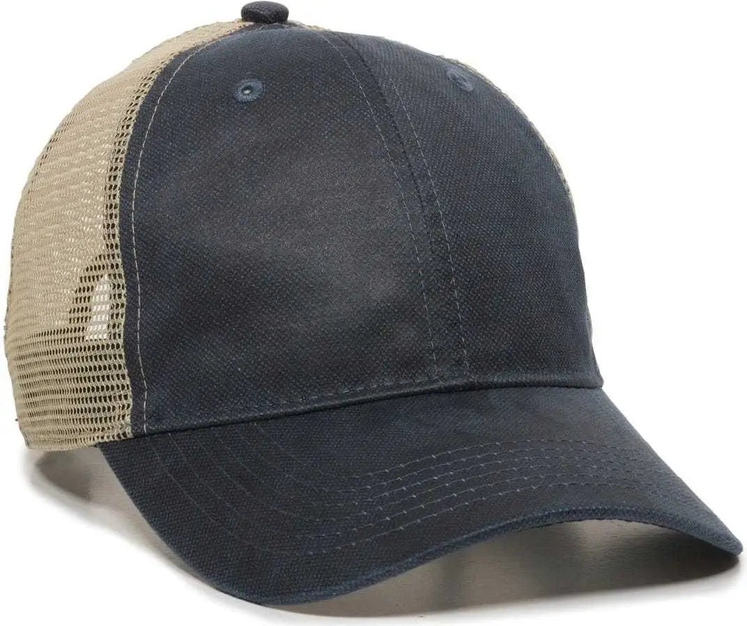 Oc Sports Wcv-100m Adjustable Mesh Back Weathered Look Cap - Navy Khaki - 6 7/8’’ - 7 1/2’’
