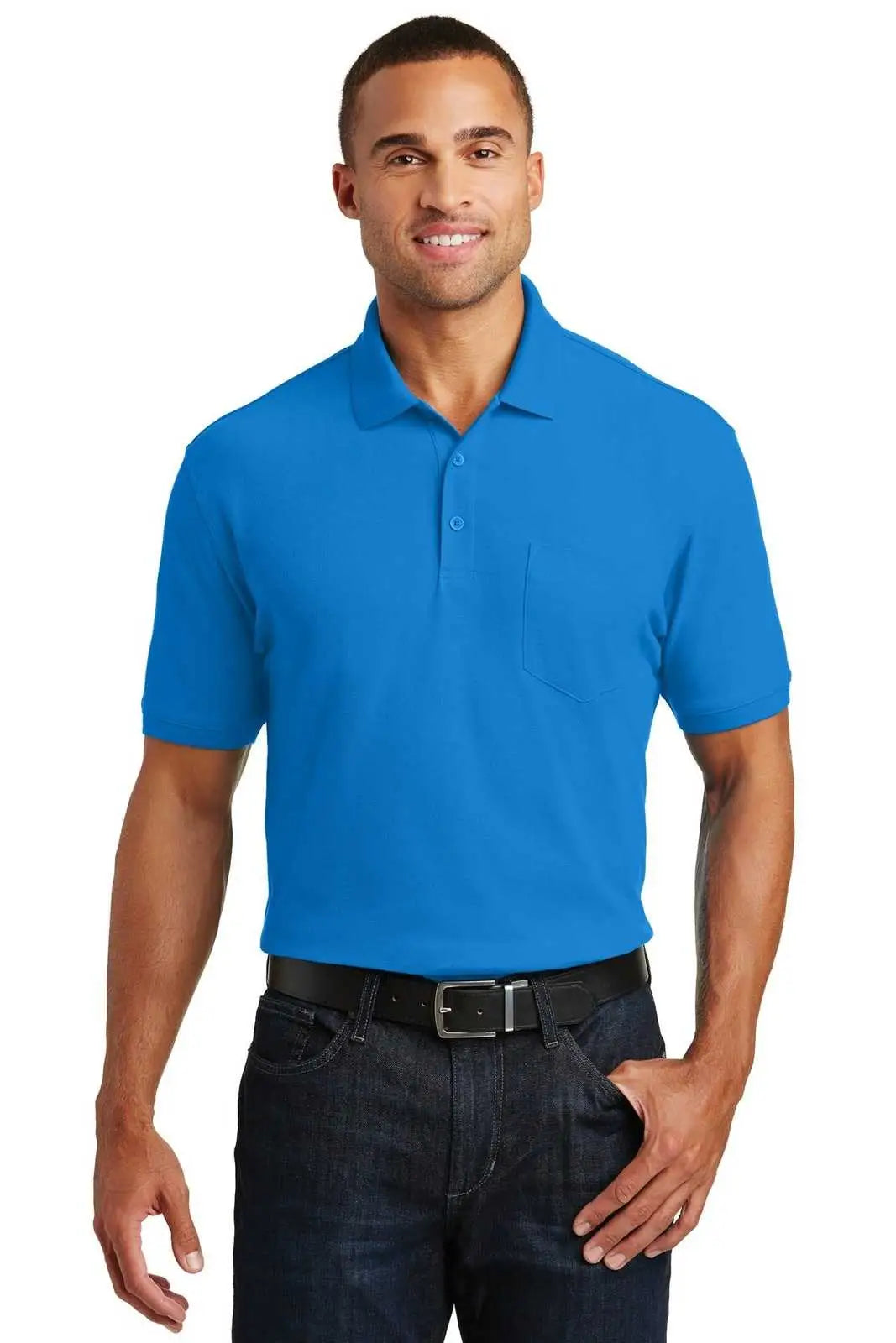 Port Authority K100p Core Classic Pique Pocket Polo - Coastal Blue