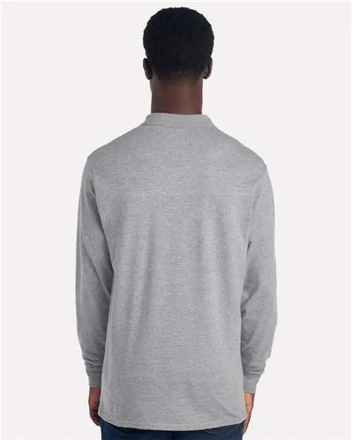 Jerzees 437lr Dri-power® Long Sleeve Polo - Oxford - Gray / s