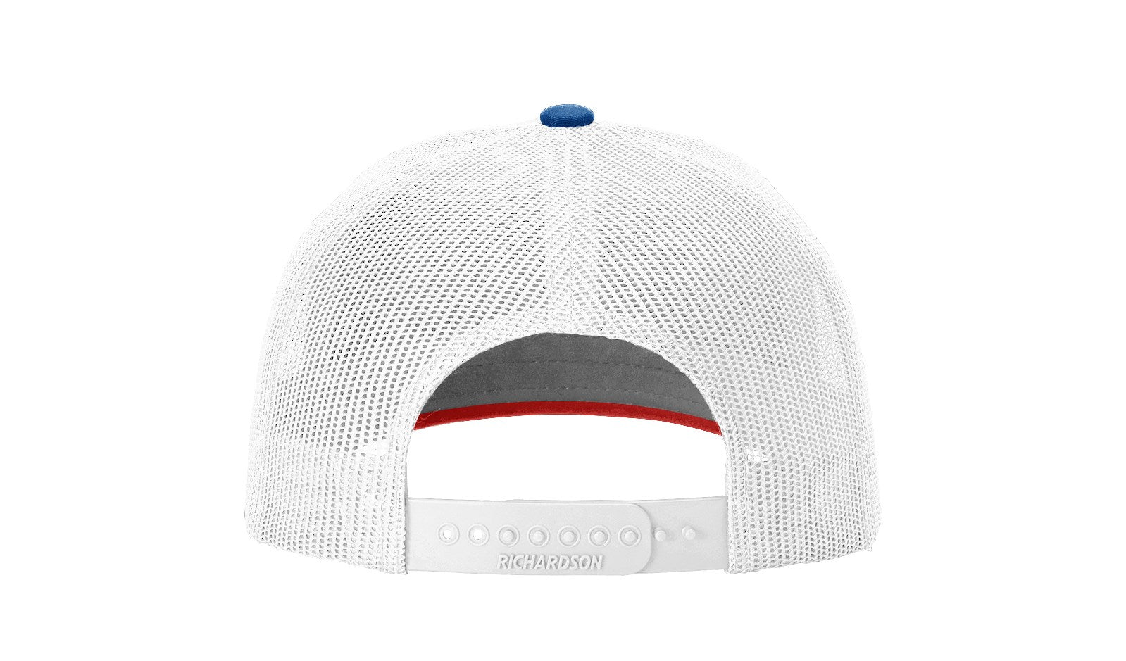 Royal/White/Red Laser Cut Five Panel Trucker