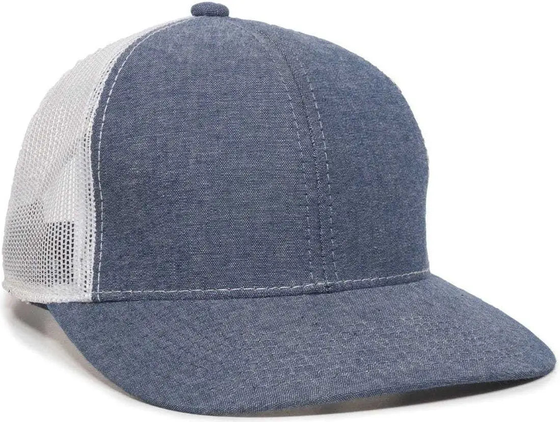 Oc Sports Mbw-800cb Adjustable Mesh Back Cap - Heathered Navy White - 6 7/8’’ - 7 1/2’’