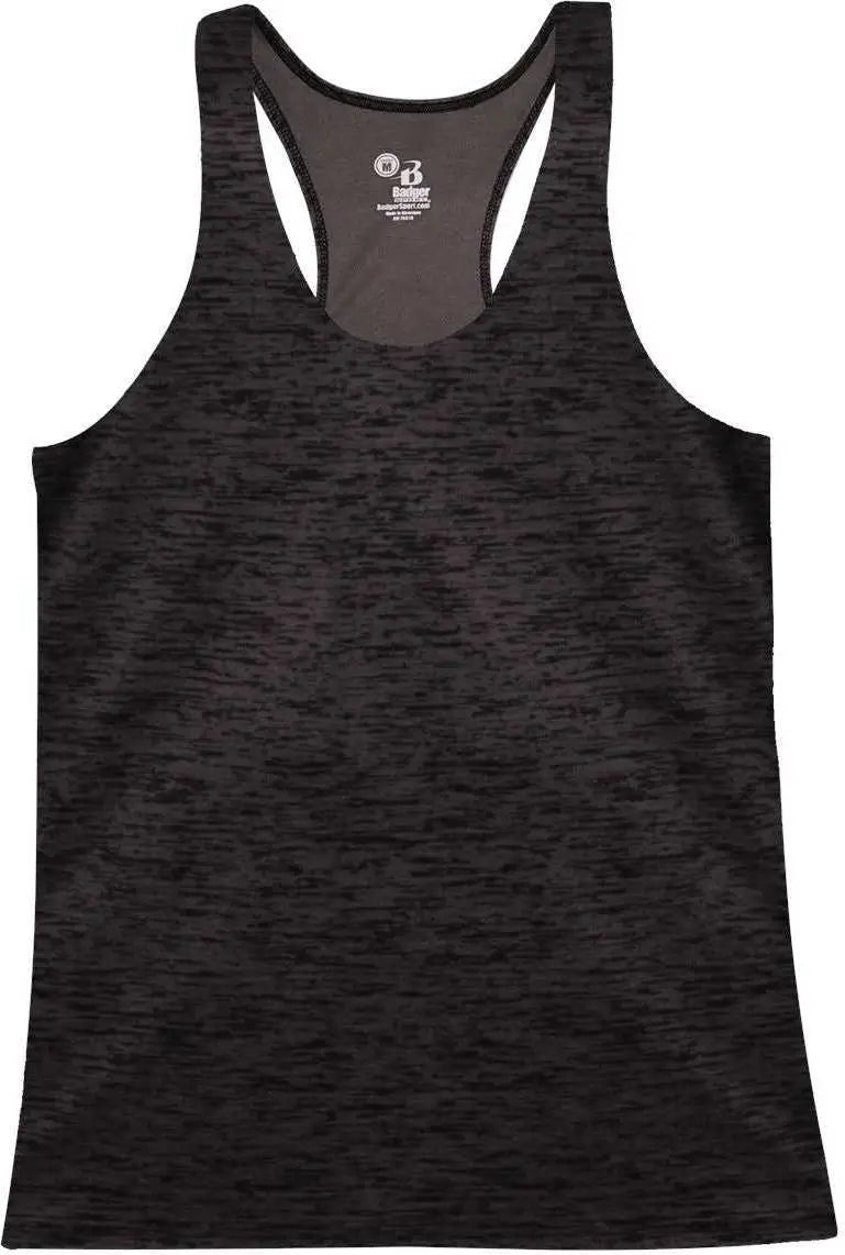 Badger Sport 4161 Ladies Tonal Blend Racerback Tank - Black