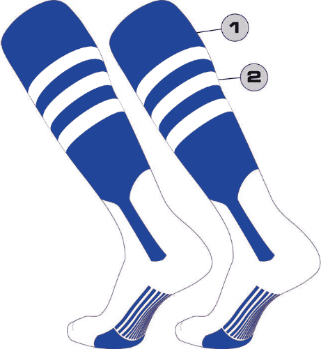 TCK Customizable Dugout Knee High Baseball Stirrup Socks - Pattern B - HIT a Double - 1