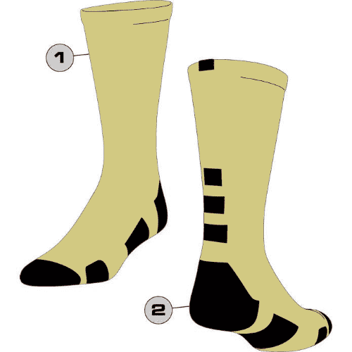 TCK Customizable Crew Socks - Baseline Pattern - HIT a Double - 4