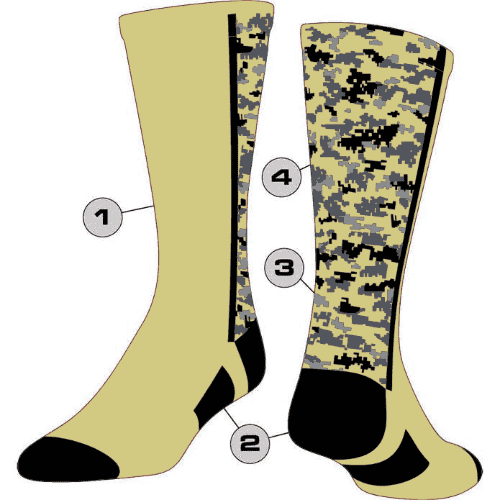 TCK Customizable Crew Socks - Digital Camo Pattern - HIT a Double - 2
