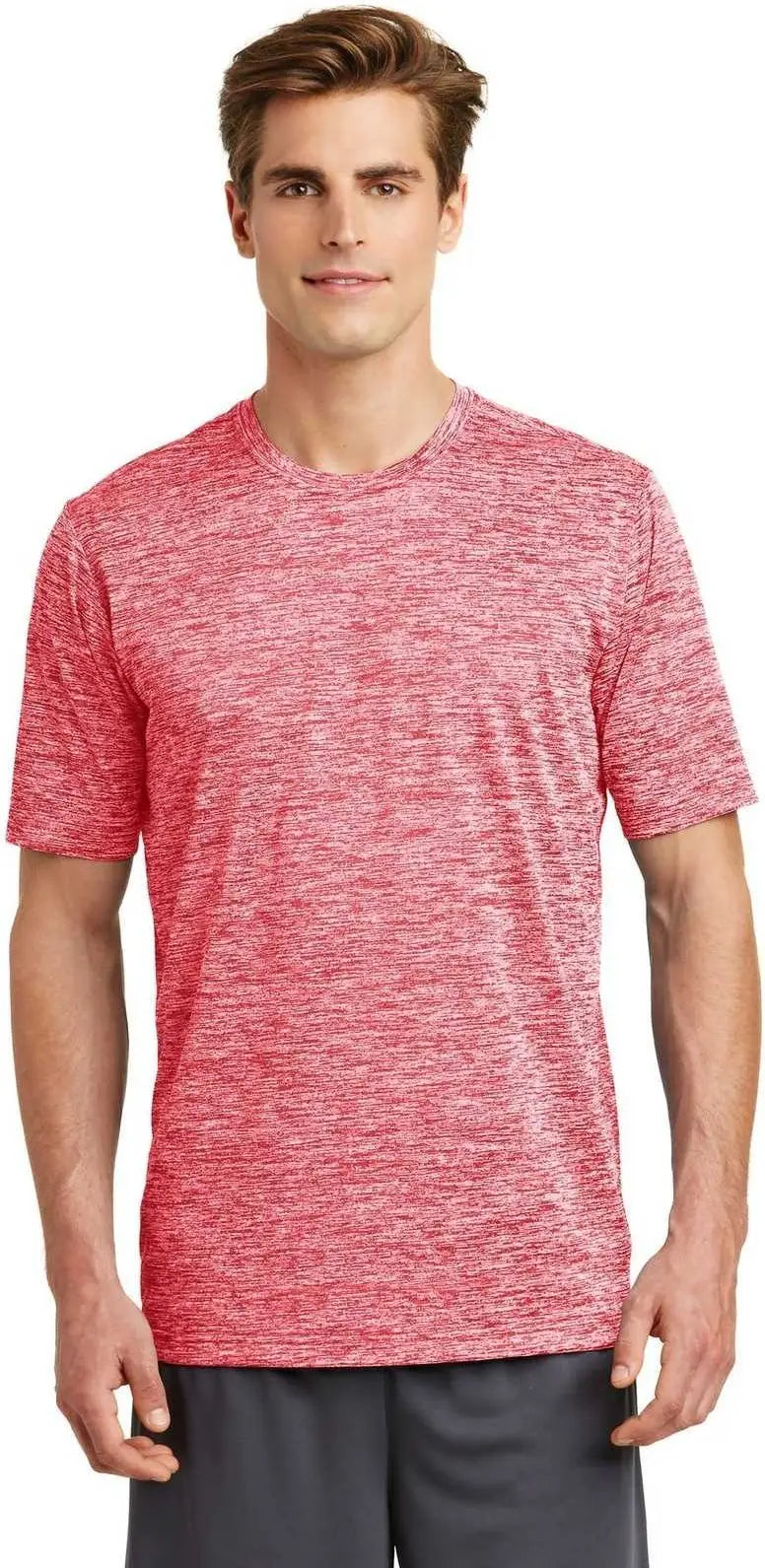 Sport-tek St390 Posicharge Electric Heather Tee - Deep Red