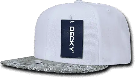 Decky 1093 Bandanna Snapback Cap - White Gray - one Size Fits Most