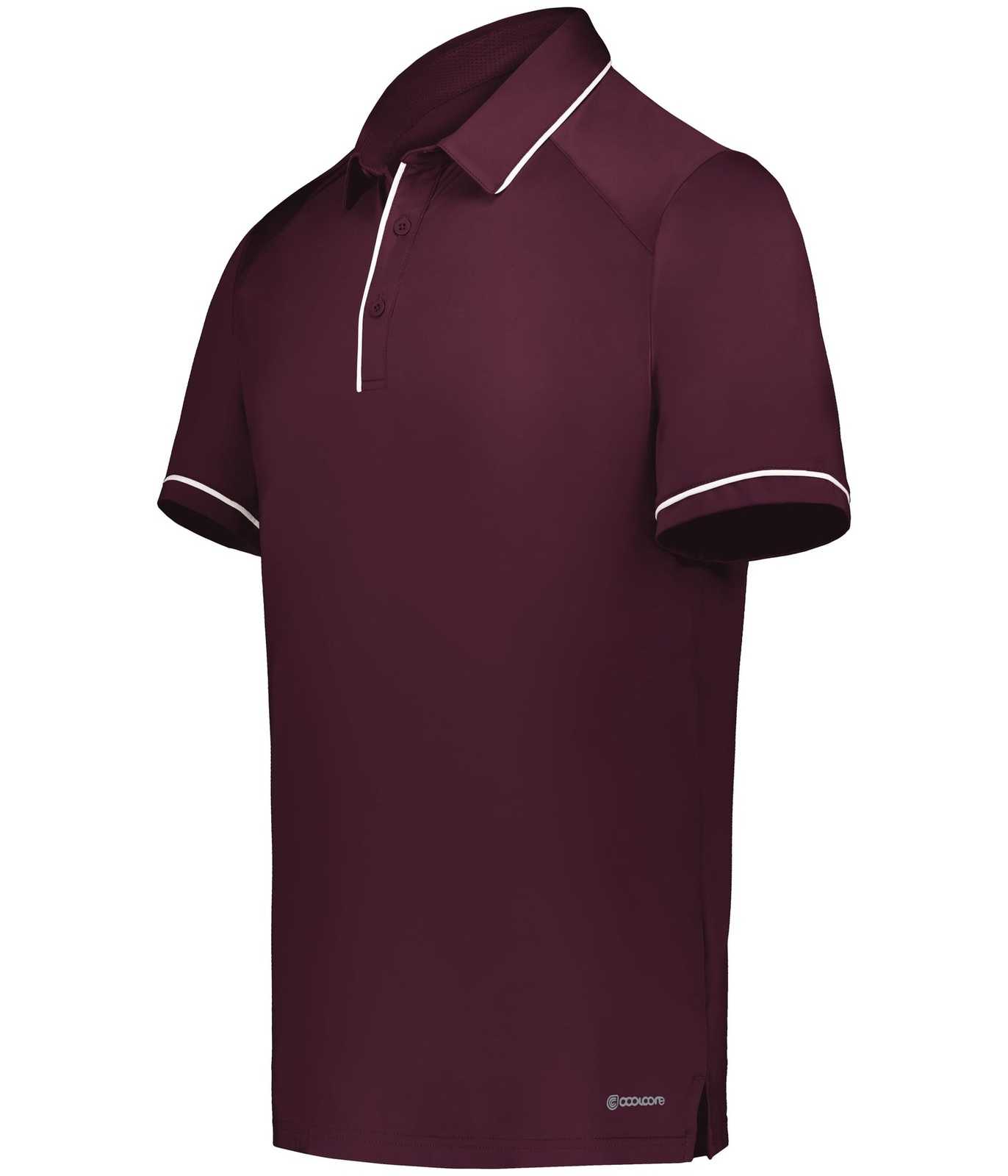 Holloway 222518 Coolcore Performance Polo - Maroon White - HIT a Double - 1