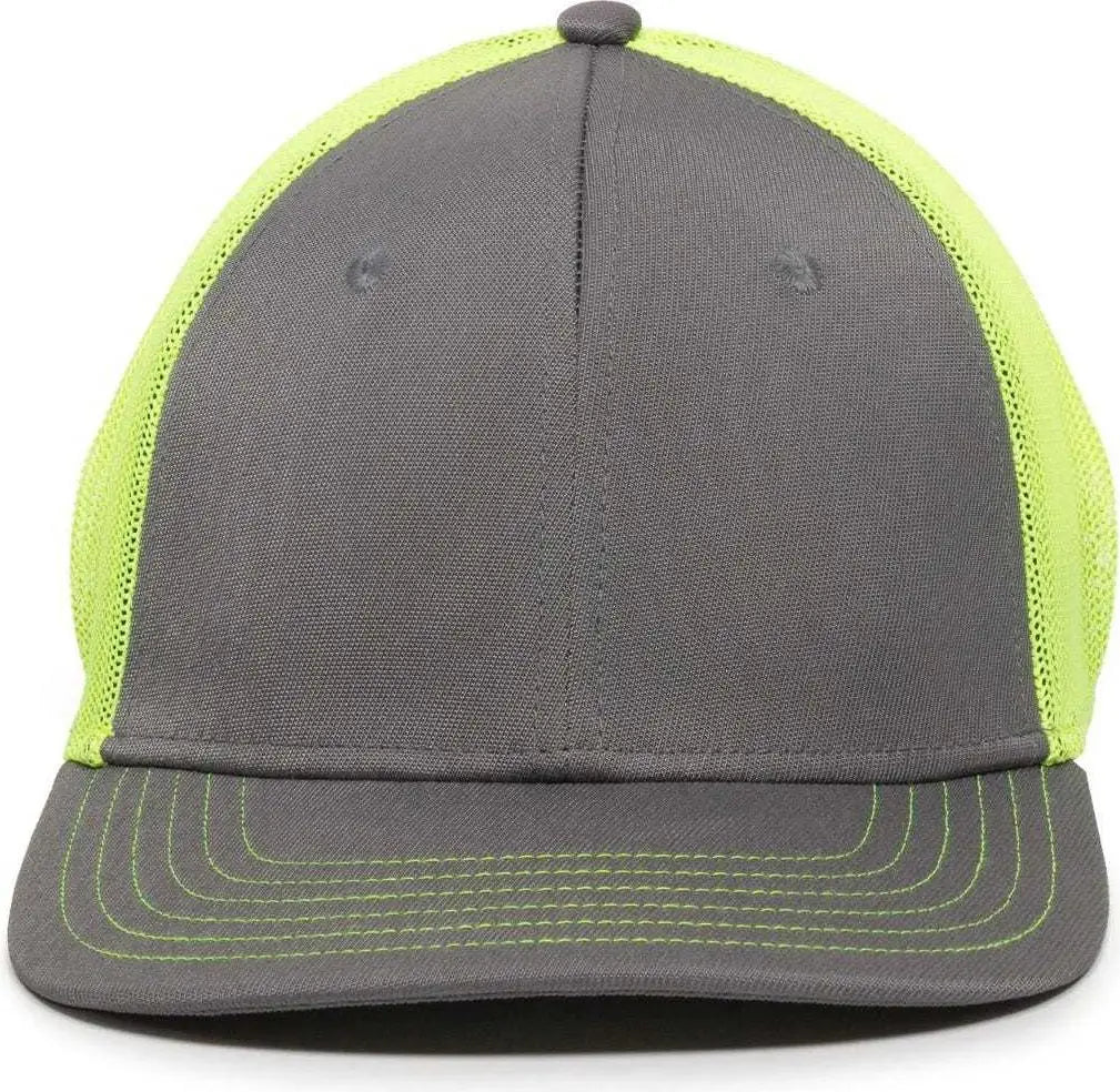 Oc Sports Ct120m Extra-flexible Slight Pre-curved Visor - Graphite Neon Yellow