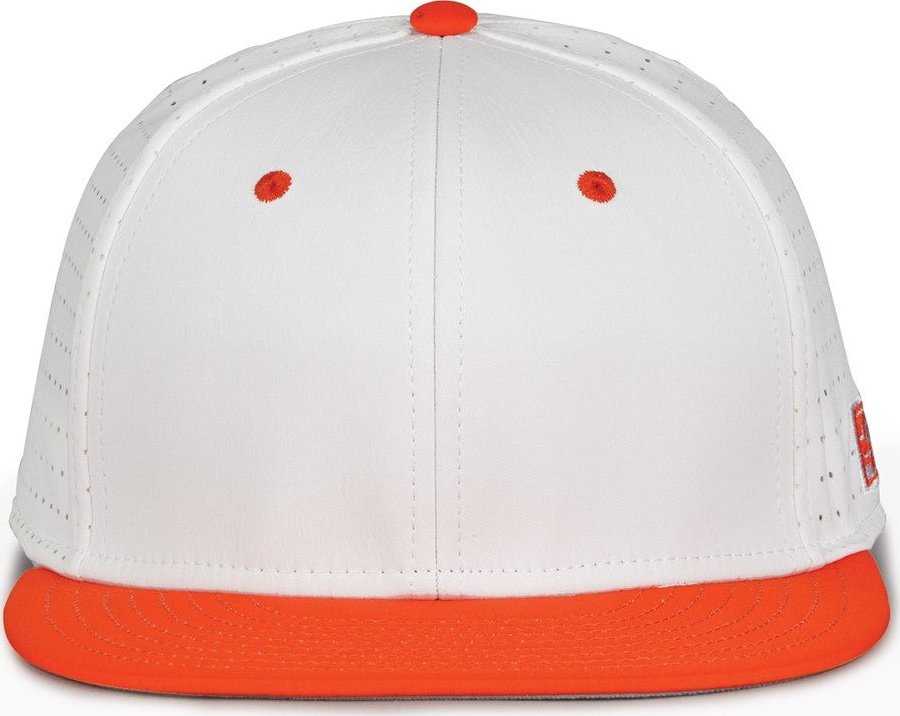The Game GB998 Perforated GameChanger Cap - White Orange - HIT a Double - 2