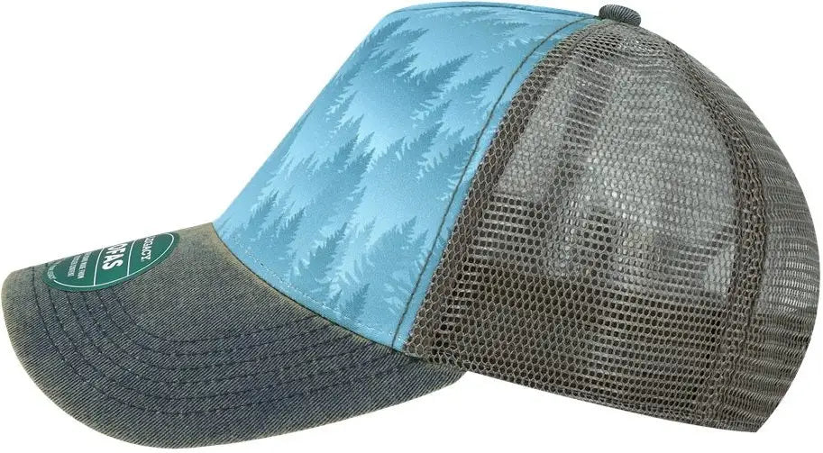 Legacy Ofafp Old Favorite Five-panel Trucker Cap - Blue Pines - Dark Gray / one Size Fits Most