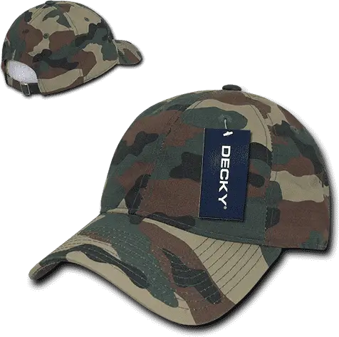 Decky 239 Low Crown Relaxed Ripstop Cap - Woodland Camo - one Size Fits Most