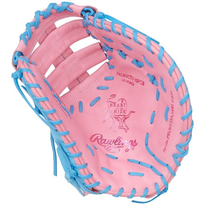 Rawlings Heart of the Hide 12.25" Baseball Utility Glove PRORDCTU-10PCB - Pink Columbia Blue